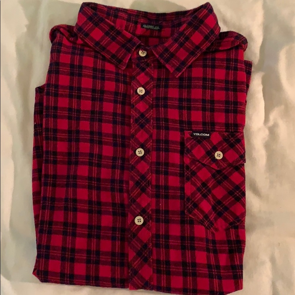 Volcom plaid button down